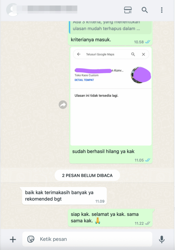 testimoni beli followers hapus ulasan google maps