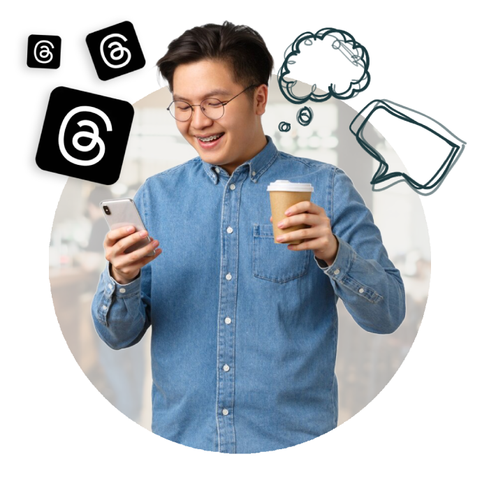 Ilustrasi layanan followers Threads