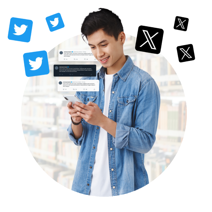 Ilustrasi layanan followers Twitter X