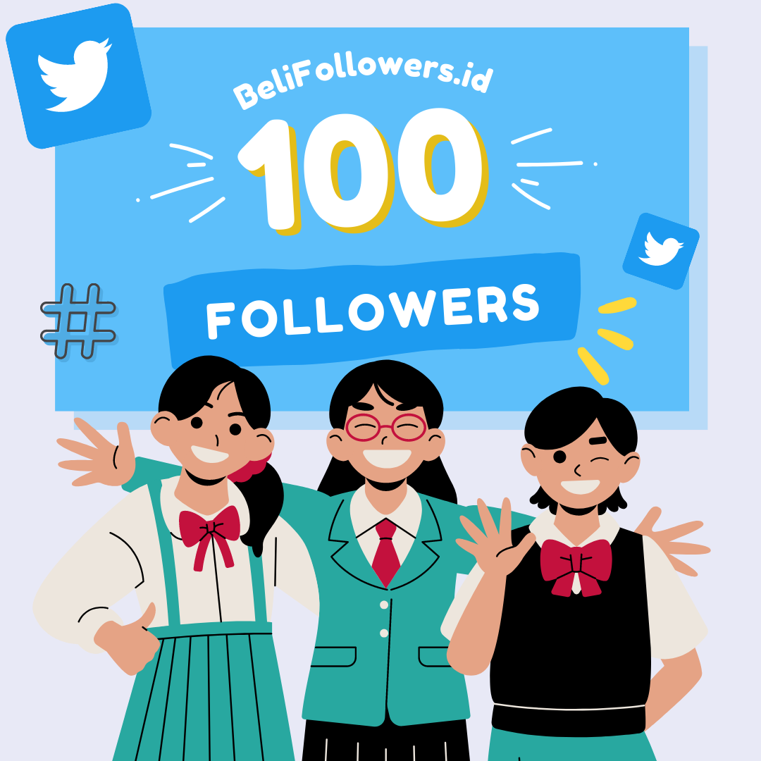 Jual Followers twitter 100 Indonesia Permanen Aktif Murah