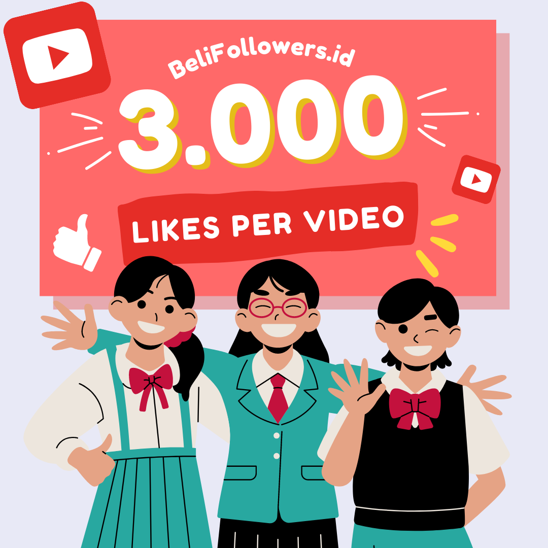 Jual likes youtube 3000 per post Permanen Aktif Murah