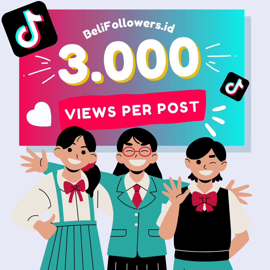 Jual views tiktok 3000 per post Murah