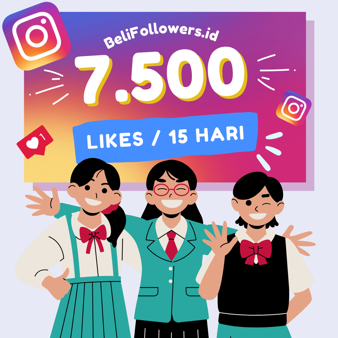 Jual auto likes instagram 7500 likes per 15 hari